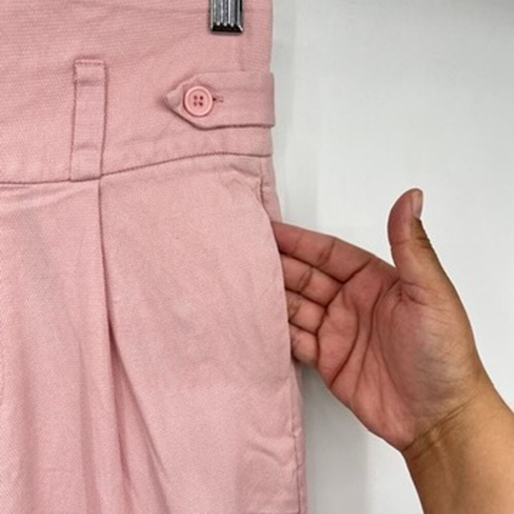 fleur du mal V Waist Trouser‎ in Coral Blush Pink Women's 2 Silk Wool Blend - Picture 9 of 10